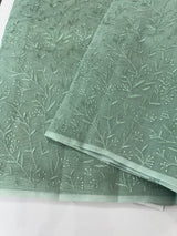 Supernet embriodery saree MS7854- JadeGreen