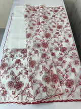 NetKota embriodery saree  MSH119 Red & White