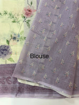 Chanderi digital printed saree with chikankari embriodery MSH171