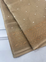 Tissue Silk Saree with mirror work SHRNSMM- Bronze - MS8933