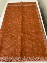 Blended tussar saree with cutwork border- MSHK266