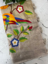 Crushed Tissue silk saree with thread work  MS16617 (2)