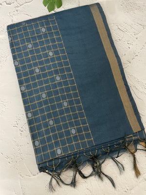 Bhagalpuri Semi tussar saree MS896 - GreyishBlue