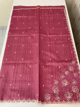 Cutwork Semi tussar saree MTSS674 DarkOnion