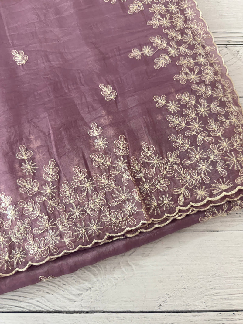 Crush Organza embroidery saree MS9740