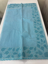 Striped Mul chanderi saree with net applique borders MSH987