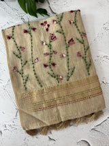 Kanta Handstitched Blended tussar silk saree MS15844