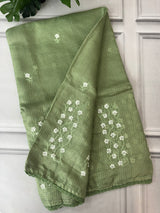 Kota checks saree with embroidery SVTS34- Green