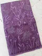 Soft organza saree with applique and thread work - MSH956 Purple