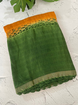 Chiffon georgette saree with crochet work - MS7633