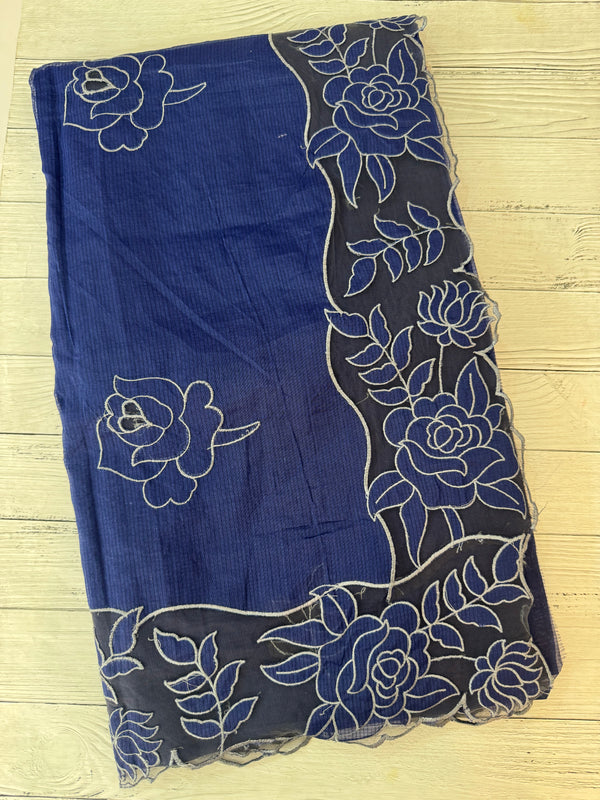 NetKota Applique work saree  MSH110- Blue