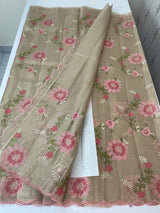 Tissue Silk cross stitch embriodery saree MS49892