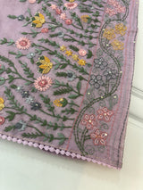 Handworked Tissue silk saree FBLK162 DustyLavender