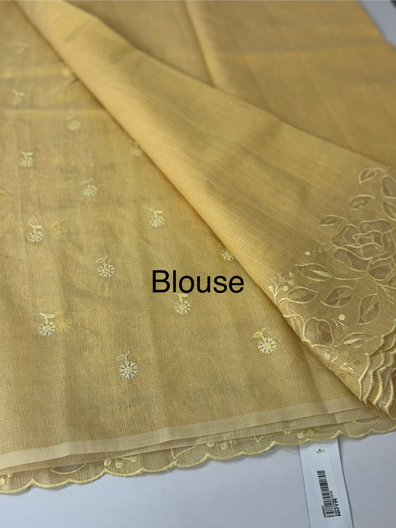Soft kota silk saree with applique work MS85432