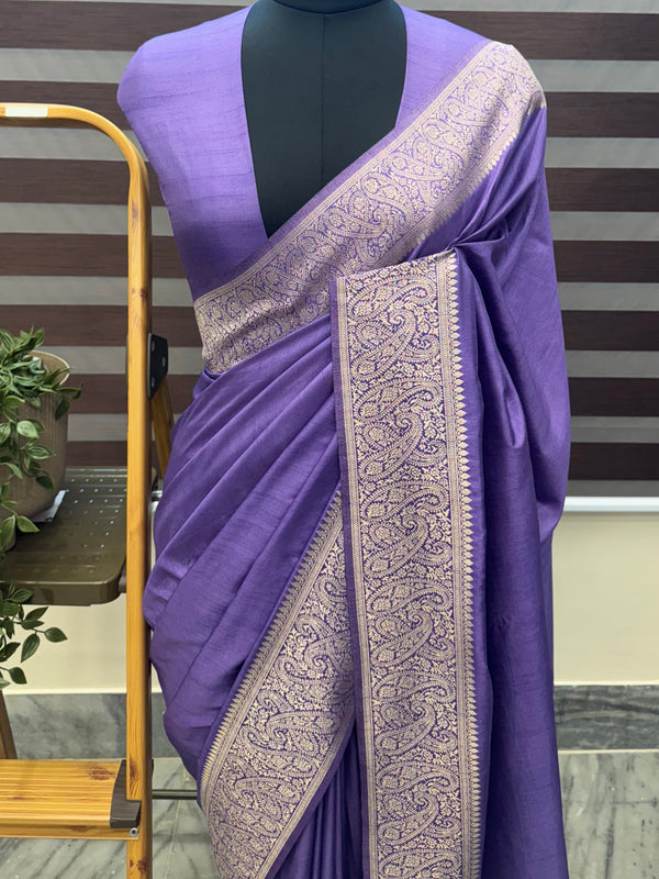 Blended tussar silk saree with Banarasi border FBTW3026