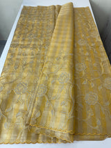 Tissue Silk applique work saree MSH133 Design 3- Mustard