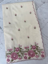 Mul chanderi embriodery saree with scalloped borders MSH176