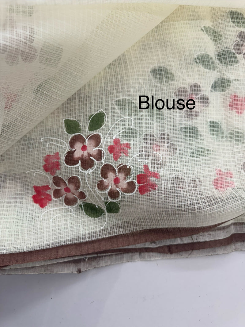 Soft kota saree with handpainting MNEKS499
