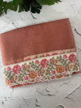 Organza saree with embroidery borders - MSH989