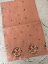 Kota checks saree with embroidery MS7645 PastelPeach