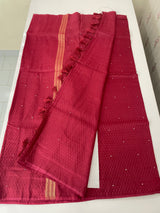 Crepe chiffon saree MSH216 BerryRed
