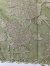 Premium Organza saree with tissue appliqué work - MMG311- DuskyGreen
