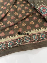 Semi Chanderi saree with hand kanta embroidery MS9899