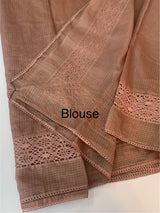 Kota saree with crochet work and lace border MCJ879 DuskyPeach