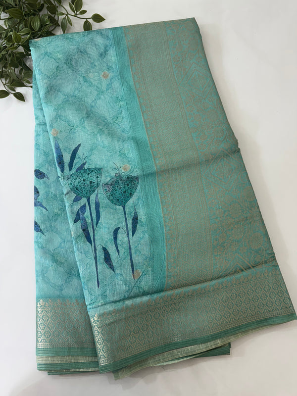 Banarasi blended tussar silk saree MBSD456 Blue