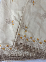 Soft crepe tussar silk saree with embroidery and cutwork MSH207