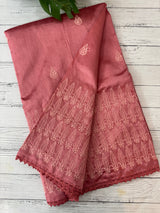 Art silk saree with embroidery SVTS26 Peach