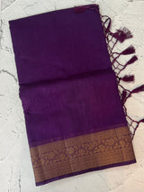 Jute silk saree with antique zari weaving MJL399