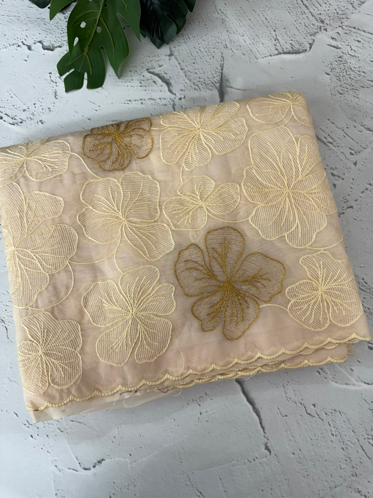 Semi organza saree with thread work - MSH910 PalePeach