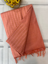 Semi tussar saree with thread work SBHMSH Peach