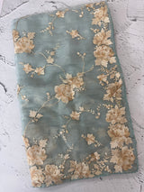 Tissue Organza saree with thread work  MS14931 PastelBlue