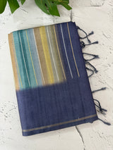 Multi color Semi soft silk saree with borders MSS590