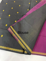 Maheshwari silk cotton saree with zari weaving MMJ764 Vadamalli to Black (3)