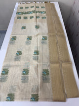 Jamdani silk Cotton Saree MS12567 (4) Blue birds