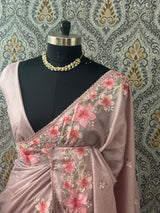 Soft kota checks saree with embroidery SVPSSR DustyMauve