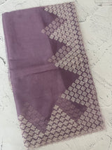 Soft Organza saree with embroidery and sequins borders - MCK286 DustyPurple