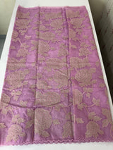 Premium Organza saree with tissue appliqué work - MMG311- MauvePink