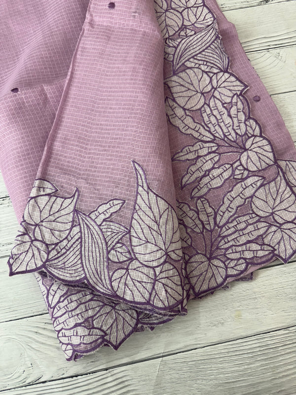 Soft kota silk saree with embriodery MS15031- Lavender