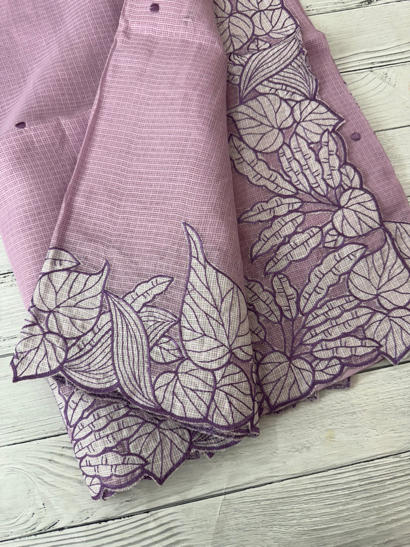 Soft kota silk saree with embriodery MS15031- Lavender