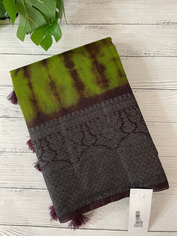 Tie & Dye semi silk sarees  MSS9876