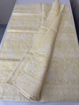 Premium Kota saree with chikankari inspired embroidery MS10303 PastelYellow