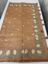 Cutwork Raw silk saree MSH228(2) DustyPeach