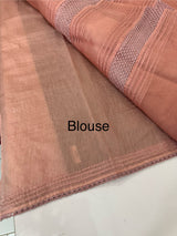 Supernet saree with crochet work and lace border MCJ5433 Peach