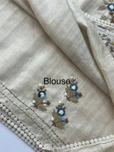 Kanta Handstitched Blended tussar silk saree MS90543
