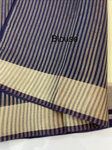 Semi chanderi saree -  MSH229 - Cream to DarkBlue