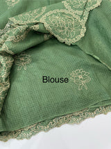Silky kota saree with embriodery MS16334- JadeGreen
